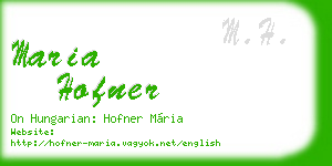 maria hofner business card